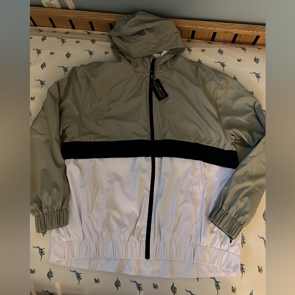 Little Bipsy Green and White Windbreaker Jacket